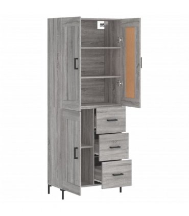 vidaXL Highboard Grey Sonoma 69,5x34x180 cm Engineered Wood