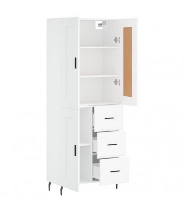 vidaXL Highboard White 69,5x34x180 cm Engineered Wood