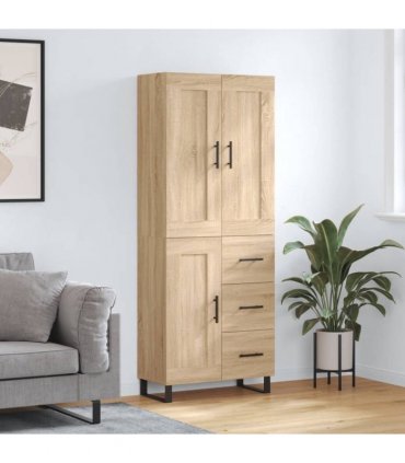 vidaXL Highboard Sonoma Oak 69,5x34x180 cm Engineered Wood