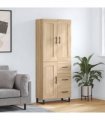 vidaXL Highboard Sonoma Oak 69,5x34x180 cm Engineered Wood