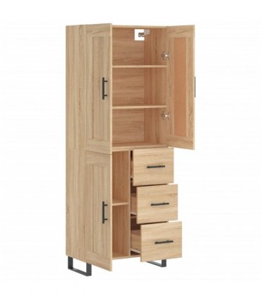 vidaXL Highboard Sonoma Oak 69,5x34x180 cm Engineered Wood