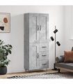 vidaXL Highboard Concrete Grey 69,5x34x180 cm Engineered Wood