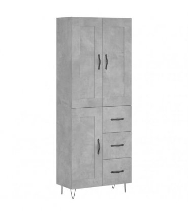 vidaXL Highboard Concrete Grey 69,5x34x180 cm Engineered Wood