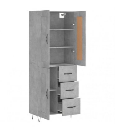 vidaXL Highboard Concrete Grey 69,5x34x180 cm Engineered Wood