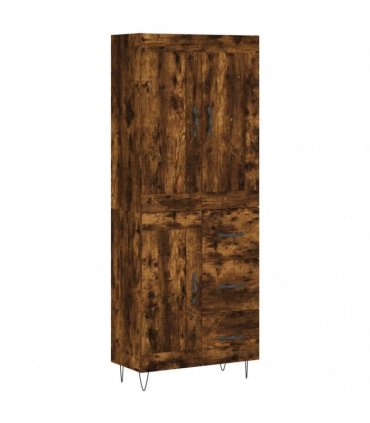 vidaXL Highboard Smoked Oak 69,5x34x180 cm Engineered Wood