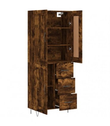vidaXL Highboard Smoked Oak 69,5x34x180 cm Engineered Wood