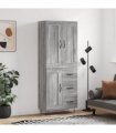 vidaXL Highboard Grey Sonoma 69,5x34x180 cm Engineered Wood