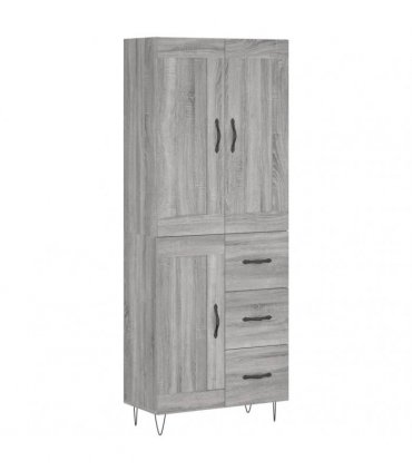 vidaXL Highboard Grey Sonoma 69,5x34x180 cm Engineered Wood