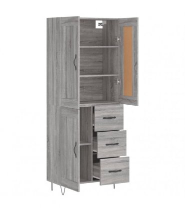vidaXL Highboard Grey Sonoma 69,5x34x180 cm Engineered Wood