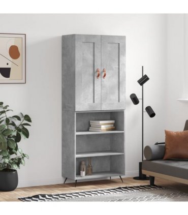 vidaXL Highboard Concrete Grey 69,5x34x180 cm Engineered Wood