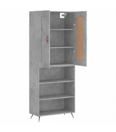 vidaXL Highboard Concrete Grey 69,5x34x180 cm Engineered Wood