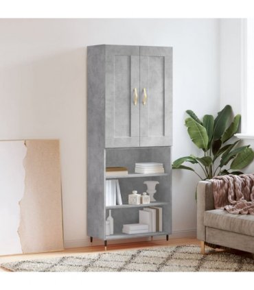 vidaXL Highboard Concrete Grey 69,5x34x180 cm Engineered Wood