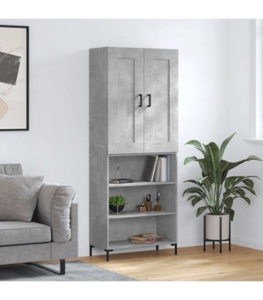 vidaXL Highboard Concrete Grey 69,5x34x180 cm Engineered Wood