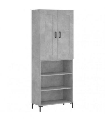 vidaXL Highboard Concrete Grey 69,5x34x180 cm Engineered Wood