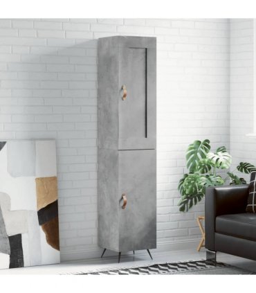 vidaXL Highboard Concrete Grey 34,5x34x180 cm Engineered Wood