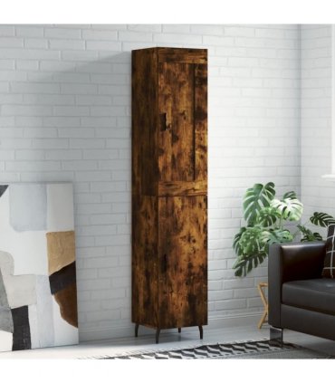 vidaXL Highboard Smoked Oak 34,5x34x180 cm Engineered Wood