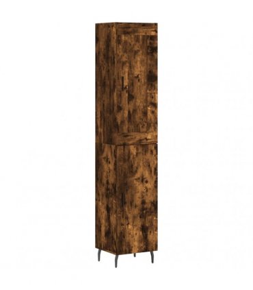 vidaXL Highboard Smoked Oak 34,5x34x180 cm Engineered Wood