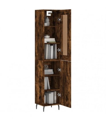vidaXL Highboard Smoked Oak 34,5x34x180 cm Engineered Wood