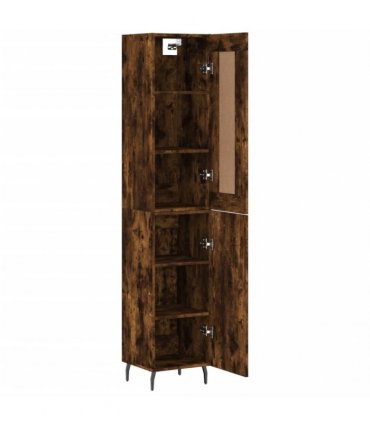vidaXL Highboard Smoked Oak 34,5x34x180 cm Engineered Wood
