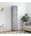 vidaXL Highboard Concrete Grey 34,5x34x180 cm Engineered Wood