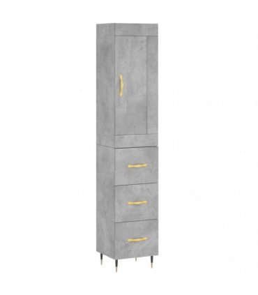 vidaXL Highboard Concrete Grey 34,5x34x180 cm Engineered Wood