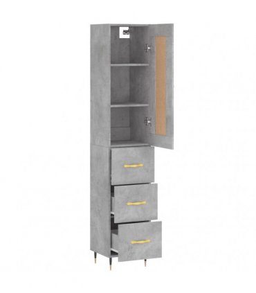 vidaXL Highboard Concrete Grey 34,5x34x180 cm Engineered Wood