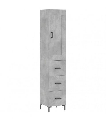 vidaXL Highboard Concrete Grey 34,5x34x180 cm Engineered Wood
