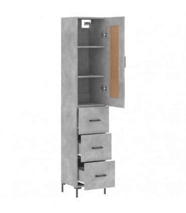 vidaXL Highboard Concrete Grey 34,5x34x180 cm Engineered Wood
