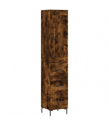 vidaXL Highboard Smoked Oak 34,5x34x180 cm Engineered Wood