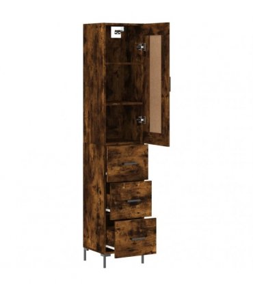 vidaXL Highboard Smoked Oak 34,5x34x180 cm Engineered Wood
