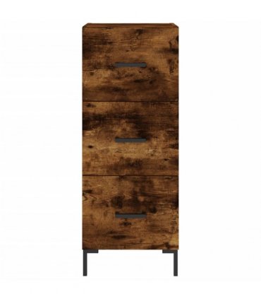 vidaXL Highboard Smoked Oak 34,5x34x180 cm Engineered Wood