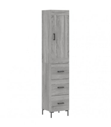 vidaXL Highboard Grey Sonoma 34,5x34x180 cm Engineered Wood
