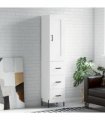 vidaXL Highboard White 34,5x34x180 cm Engineered Wood