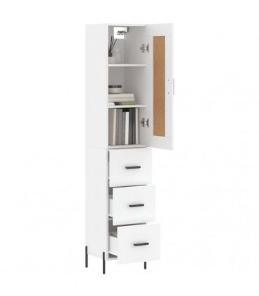 vidaXL Highboard White 34,5x34x180 cm Engineered Wood
