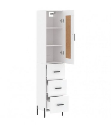 vidaXL Highboard White 34,5x34x180 cm Engineered Wood
