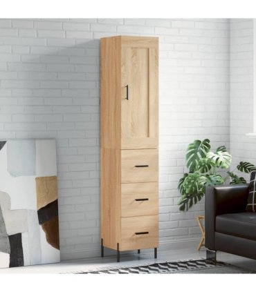 vidaXL Highboard Sonoma Oak 34,5x34x180 cm Engineered Wood