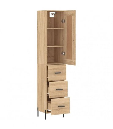 vidaXL Highboard Sonoma Oak 34,5x34x180 cm Engineered Wood