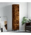vidaXL Highboard Smoked Oak 34,5x34x180 cm Engineered Wood