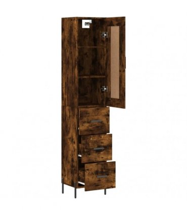 vidaXL Highboard Smoked Oak 34,5x34x180 cm Engineered Wood