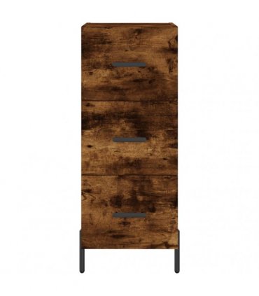 vidaXL Highboard Smoked Oak 34,5x34x180 cm Engineered Wood