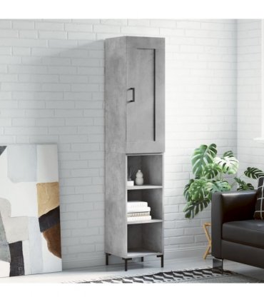 vidaXL Highboard Concrete Grey 34,5x34x180 cm Engineered Wood