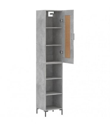 vidaXL Highboard Concrete Grey 34,5x34x180 cm Engineered Wood
