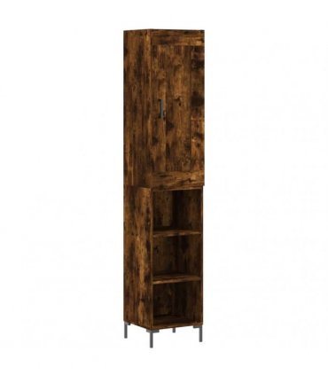 vidaXL Highboard Smoked Oak 34,5x34x180 cm Engineered Wood