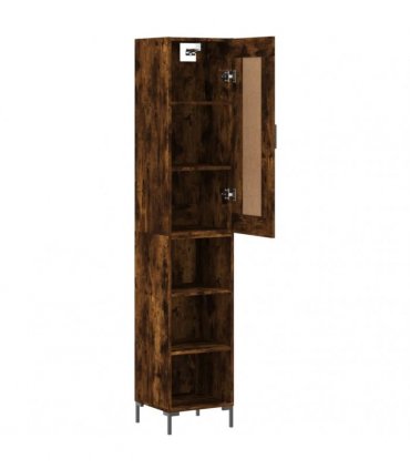vidaXL Highboard Smoked Oak 34,5x34x180 cm Engineered Wood
