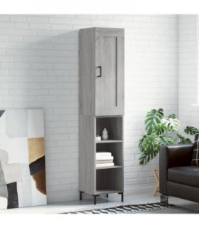 vidaXL Highboard Grey Sonoma 34,5x34x180 cm Engineered Wood