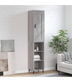 vidaXL Highboard Grey Sonoma 34,5x34x180 cm Engineered Wood