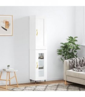 vidaXL Highboard White 34,5x34x180 cm Engineered Wood