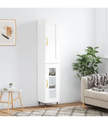 vidaXL Highboard White 34,5x34x180 cm Engineered Wood