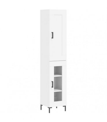 vidaXL Highboard White 34,5x34x180 cm Engineered Wood