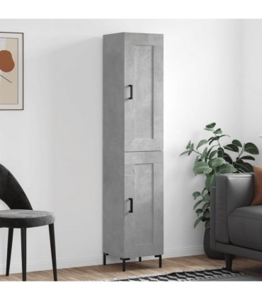vidaXL Highboard Concrete Grey 34,5x34x180 cm Engineered Wood